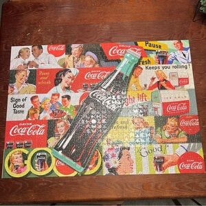 Coca-Cola Advertisement Montage 1000 Piece Puzzle Complete